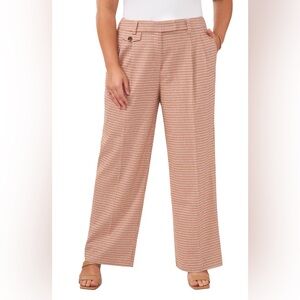 Nordstrom 1.STATE Checker Plaid Wide Leg Pants Size 14